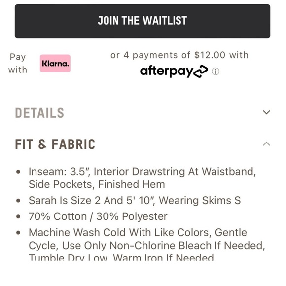 Skims Cotton Fleece Classic Short‎ Onyx Size 3X NWT - Picture 7 of 7